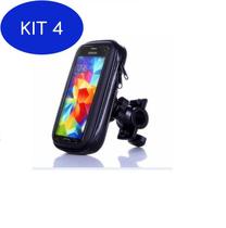Kit 4 Suporte De Celular Smartphone Capa À Prova D'agua Para Moto