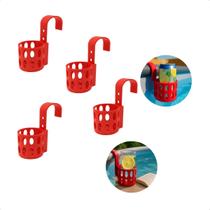 Kit 4 Suporte De Copo Encaixável Para Piscina Suporte Para Latas e Copos Super Prático Mantenha Sua Bebida Segura -