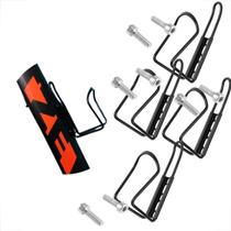 Kit 4 Suporte de Garrafa para Bicicleta Bike Mtb Alumínio Parafuso Preto Suporte De Caramanhola Garrafinha Fixação Universal Squeeze Quadro Ciclismo