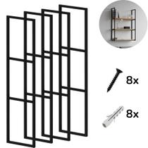 Kit 4 Suporte de Prateleira Tripla 20cm Estilo Industrial