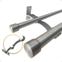 Kit 4 Suporte Duplo Comum Alumínio Perfil Varão Ilhós Argola 19.28mm