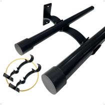 Kit 4 Suporte Duplo Comum Perfil Varão Cortina 19.28mm Ilhós Argola Instalação