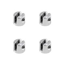 Kit 4 Suporte Fenda 4 mm Cromado Prateleira Vidro Boca Jacaré Pitão Botão