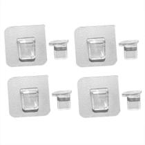 Kit 4 Suporte Gancho Para Prateleira Multiuso Sem Furos