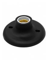 Kit 4 Suporte P/ Lâmpada Comum Led Plafon Preto Com Porcelana