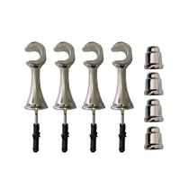 Kit 4 Suporte P/ Varão Cortina Com Ponteira 19mm Cromado