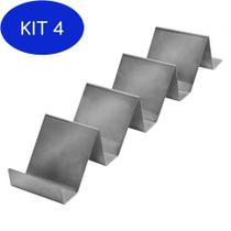 Kit 4 Suporte para bandeja de auto atendimento - Aço Inox