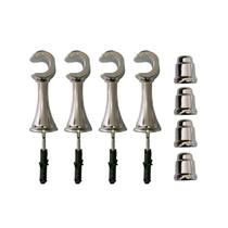 Kit 4 Suporte Para Varão Cortina Com Ponteira 19Mm Cromado