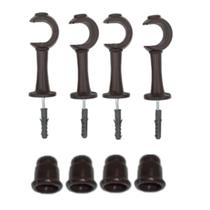 Kit 4 Suporte para Varao Cortina com Ponteira 28mm - Imbuia, Branco ou Bege