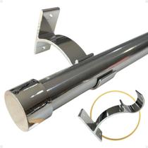 Kit 4 Suporte Perfil Parede Varão Comum Ilhós 19mm Cortina Argola Instalação