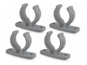Kit 4 Suporte Porta Remo Curto Cinza Barco Lancha Caiaque