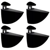 Kit 4 Suporte Tucano Grande Metal Zamak Preto P/ Prateleira