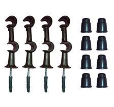 Kit 4 Suporte Varão Duplo Cortina C/ Ponteira 19-19mm Imbuia