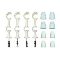 Kit 4 Suporte Varão Duplo Cortina C/ Ponteira 19-28mm Branco