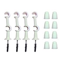 Kit 4 Suporte Varão Duplo Cortina Ponteira 19-19Mm Branco