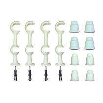 Kit 4 Suporte Varão Duplo Cortina Ponteira 19-28Mm Branco