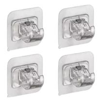 Kit 4 suportes adesivos para varal sem furo suporte para cortina e barra multiuso fixação suporta at