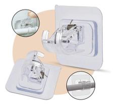 Kit 4 Suportes Adesivos Varão Cortina Gancho Sem Furos - Bra