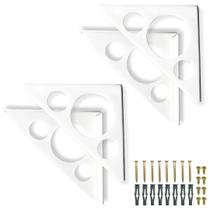 Kit 4 Suportes Cantoneira Formato Triangular Para Prateleira Mão Francesa De Parede Aço Robusto