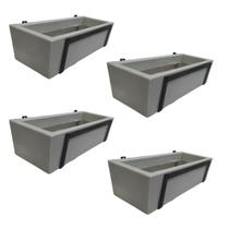Kit 4 Suportes com Jardineira Cinza para Jardim Vertical