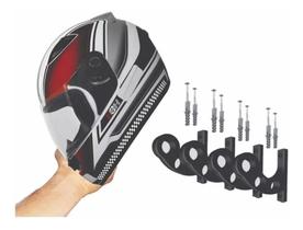 Kit 4 Suportes De Parede Para Capacetes Preto