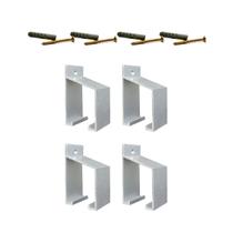 Kit 4 Suportes de Parede para Trilho - Natural