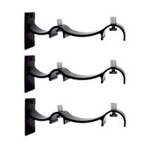 Kit 4 Suportes Duplo Perfil Invertido Para Varão Wave 28mm PRETO