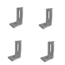 Kit 4 suportes em l aluminio 55x35x30 para haste solar Kit 4 suportes em l aluminio 55x35x30 para haste solar