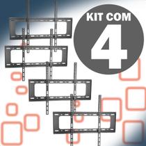 Kit 4 Suportes Fixos de Parede para TV 40 a 80 Universal até 75kg