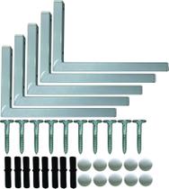 Kit 4 Suportes Mão Francesa Cantoneira Prateira Branco 30Cm Kit 4 Suportes Mão Francesa Cantoneira Prateira Branco 30Cm