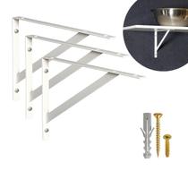 Kit 4 Suportes Mão Francesa para Prateleira 30 cm + kit Instalação