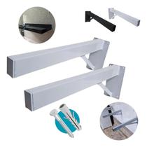 Kit 4 Suportes Mão Francesa Pia Bancada 50cm Aço Reforçado Forte Cozinha Balcão Bancada Estante