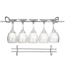 Kit 4 Suportes Organizador Armário Porta Taças Cromado 35cm Kit 4 Suportes Organizador Armário Porta Taças Cromado 35cm