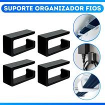 Kit 4 Suportes Organizador De Cabos Ganchos para Esconder Fios embaixo de Mesa