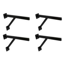 Kit 4 Suportes para Pia e Bancada E-047.PR.4UND.OM Metalon 40x20mm Preto Ouro Minas Kit 4 Suportes para Pia e Bancada E-047.PR.4UND.OM Metalon 40x20mm Preto Ouro Minas