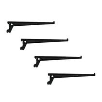 Kit 4 Suportes para Prateleira Multivisão SS-25-PR 25cm em Aço Preto Kit 4 Suportes para Prateleira Multivisão SS-25-PR 25cm em Aço Preto