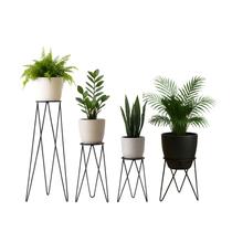 Kit 4 Suportes Tripé de Chão para Vaso de Plantas Piso Interno ou Externo - 30x45x60 e 40cm