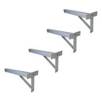 Kit 4 Suportes Tubulares 3 Furos de Parafusar Pia 50x5cm Reforçado - NV410 Kit 4 Suportes Tubulares 3 Furos de Parafusar Pia 50x5cm Reforçado - NV410