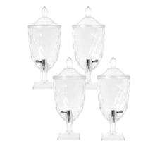 Kit 4 Suqueira com Tampa Diamond de Acrílico 4,5 Litros