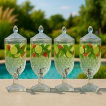 Kit 4 Suqueiras Diamond 4,5 Litros Acrílico Transparente