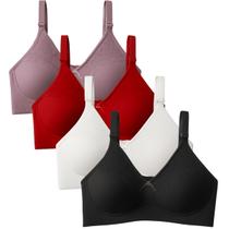 Kit 4 Sutiã Alça Reforçado Bojo Com Regulagem Feminino Moda Kit 4 Sutiã Alça Reforçado Bojo Com Regulagem Feminino Moda