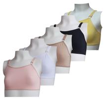 Kit 4 sutiã infantil sem bojo com regulagens algodão