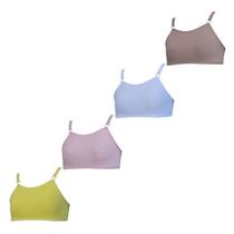 Kit 4 Sutiã Top infantil sem Bojo Algodão
