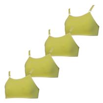 Kit 4 Sutiã Top infantil sem Bojo Algodão Tamanho:GGCor:Amarelo
