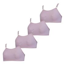 Kit 4 Sutiã Top infantil sem Bojo Algodão Tamanho:MCor:Rosa