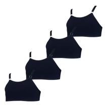 Kit 4 Sutiã Top infantil sem Bojo Algodão Tamanho:PCor:Preto