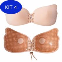 Kit 4 Sutian Adesivo Invisível Silicone Push Up Bege Tam M