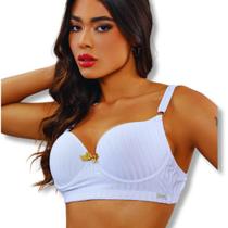 Kit 4 Sutiãs Canelado Com Bojo Push Up Efeito Silicone Premium