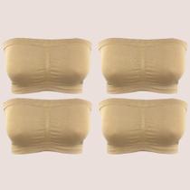 Kit 4 Sutiãs Faixa Sem Bojo sem alça Sem Costura