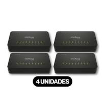 Kit 4 Switches Intelbras S1108F 8 Portas Fast Ethernet PoE